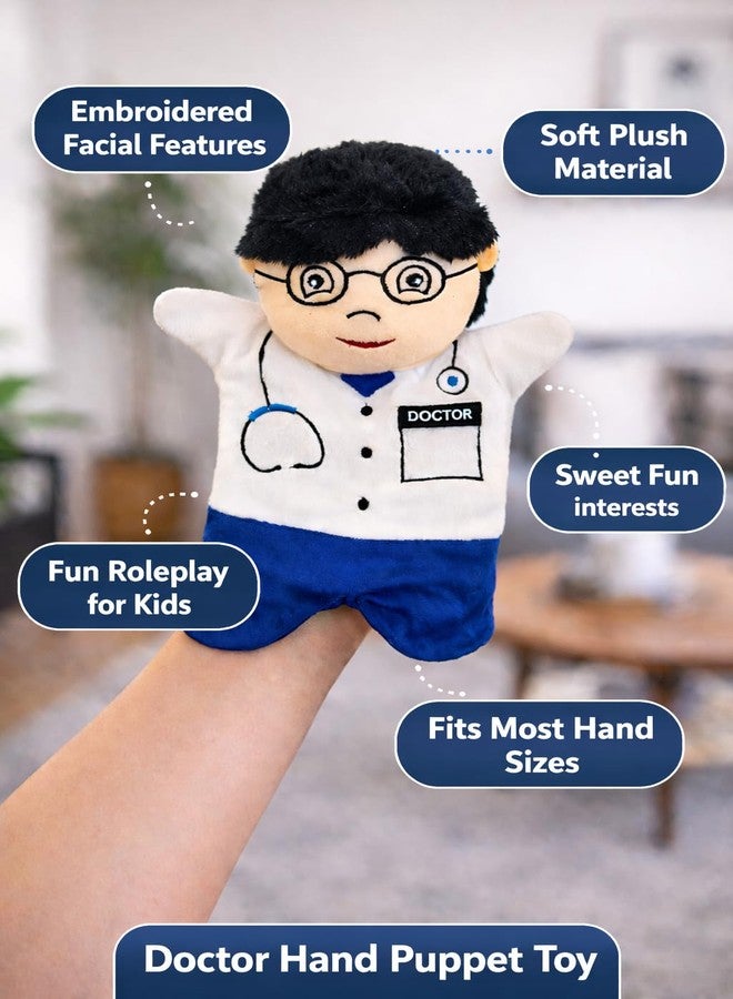 SHOPMEFAST Community Helpers Hand Puppets for Kids, Career Professionals Plush Toy Set, 6 Pack with Army, Doctor, Fireman, Teacher, Policeman, Postman Characters (Doctor Handpuppet) - Image 5